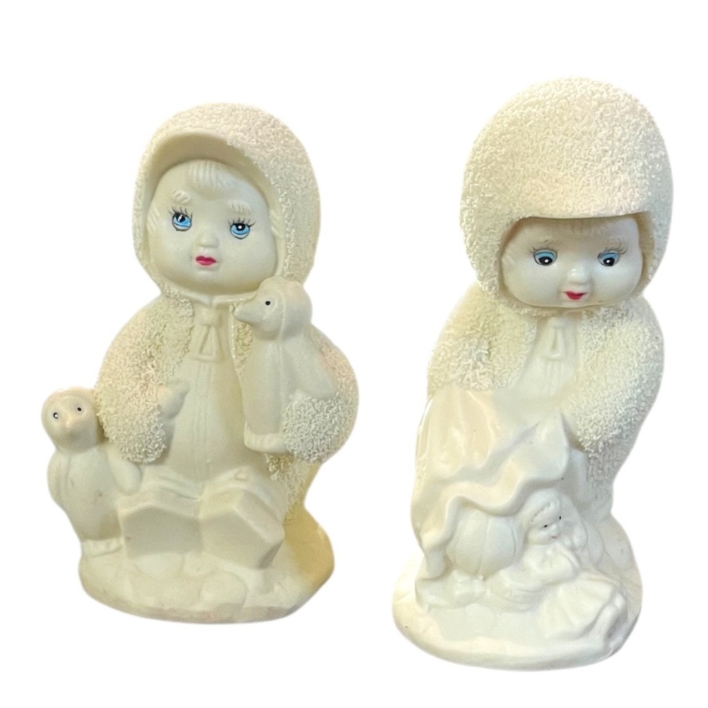 Set of Two Snow Babies -Porcelain Christmas Figurines‎